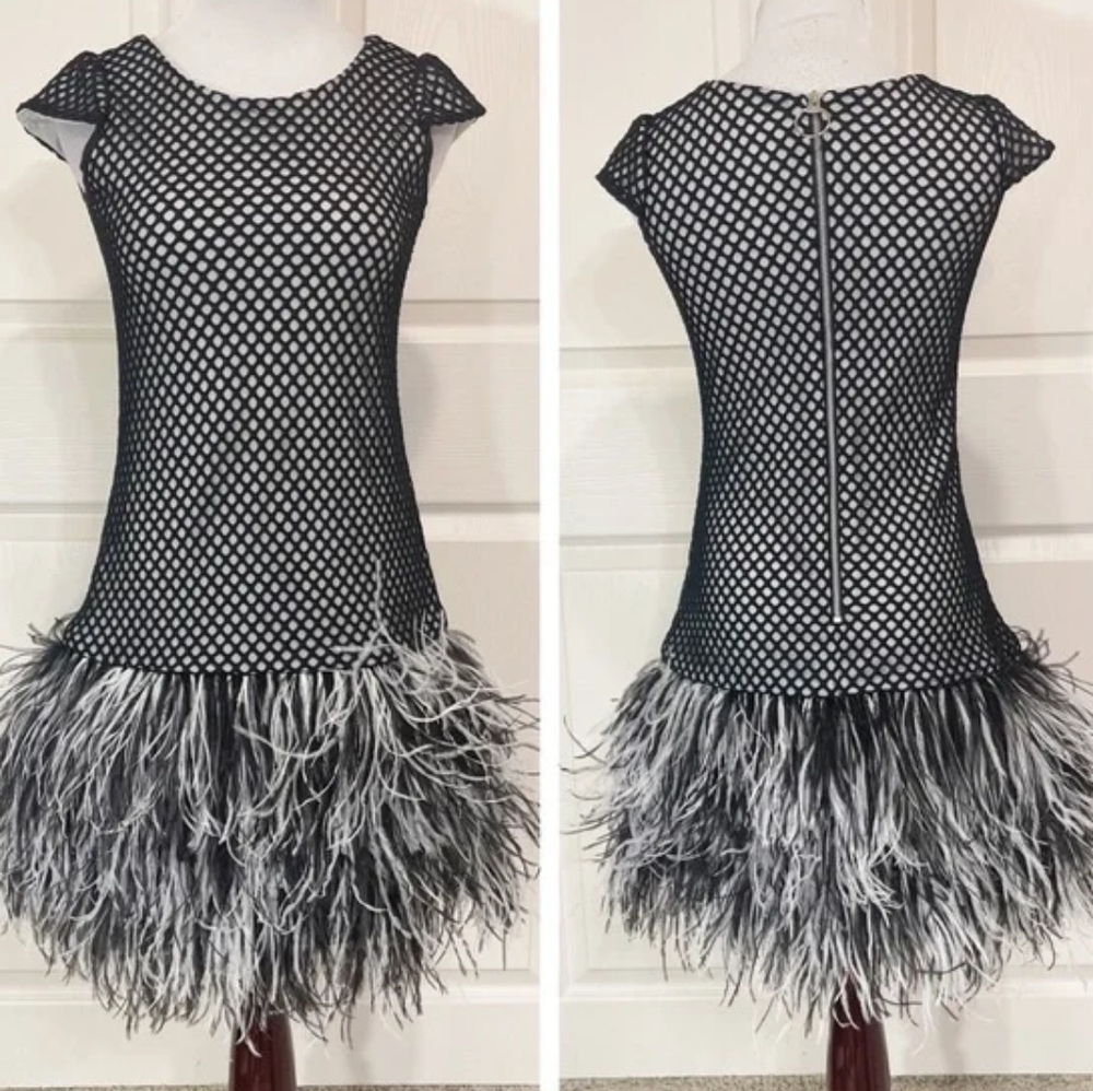 Zoë Ltd Girls' Feather-Accented Dress